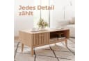 FUROKOY Lowboard aus Rattan, Wohnzimmertisch, Couchtisch aus Holz, mit Schublade Bild 1