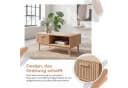 FUROKOY Lowboard aus Rattan, Wohnzimmertisch, Couchtisch aus Holz, mit Schublade Bild 4