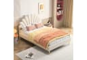 FUROKOY Polsterbett 140x200cm Doppelbett Beige Blütenblattform Bild 5