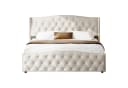 FUROKOY Stauraumbett Beige Samt mit Lattenrost Bild 2