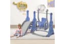 FUROKOY 4-in-1 Kinderrutsche mit Schaukel und Klettergerüst Blau Bild 1