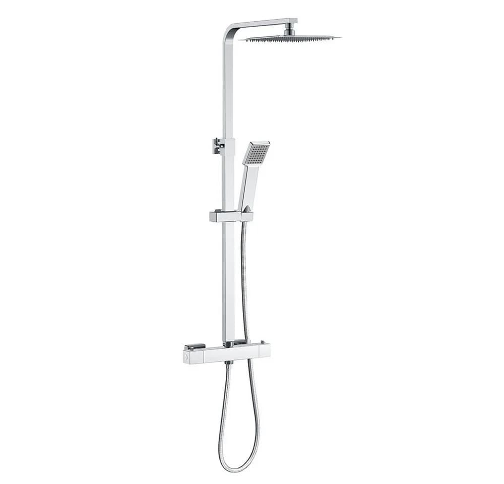 duschspa Duschsystem mit Thermostat und quadratischer Kopfbrause
