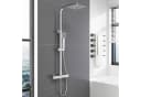 duschspa Duschsystem mit Thermostat und quadratischer Kopfbrause Bild 2