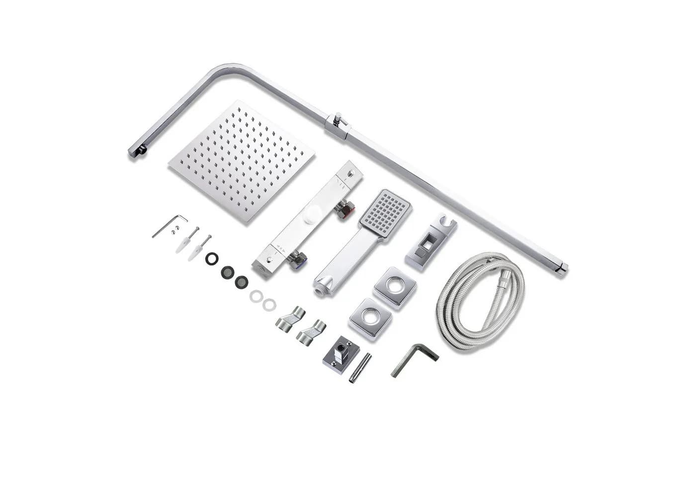 duschspa Duschsystem mit Thermostat und quadratischer Kopfbrause - Bild 3