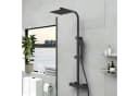 duschspa Duschsystem mit Thermostat 38°C verstellbare Duschstange Edelstahl quadratische Regendusche 20x20cm Bild 1