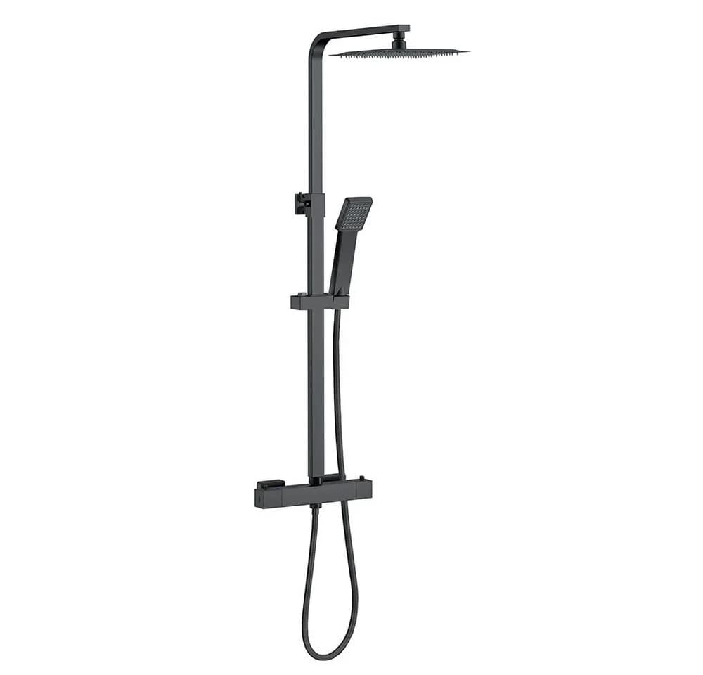 Aica Sanitär Duschsystem Thermostat Duschset Edelstahl mit Regendusche & Handbrause