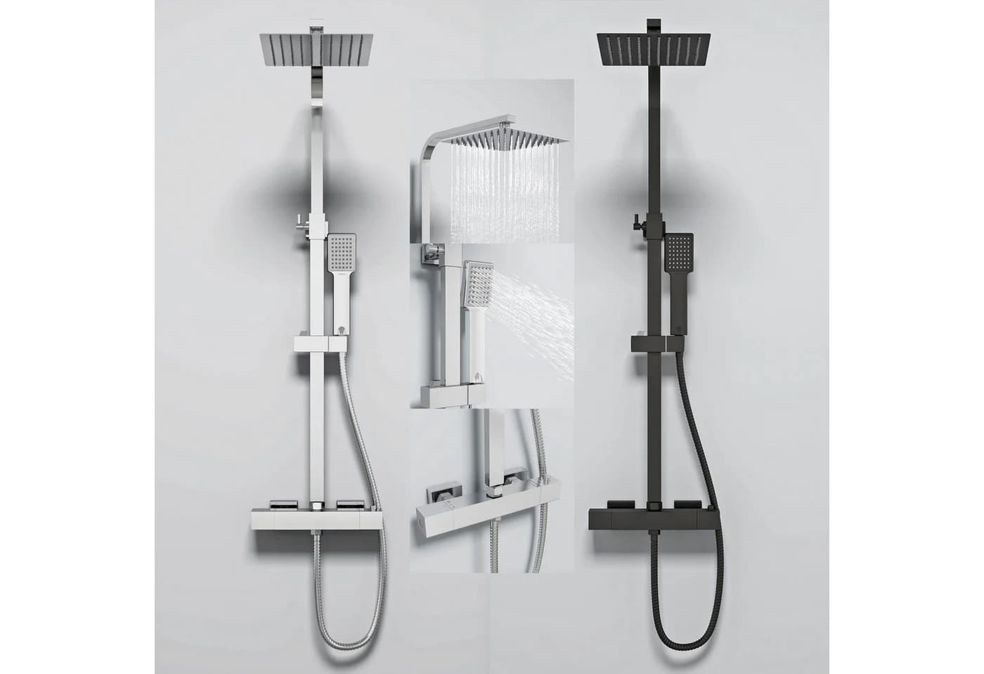 Duschsystem aus SS304 Edelstahl mit quadratischem Design