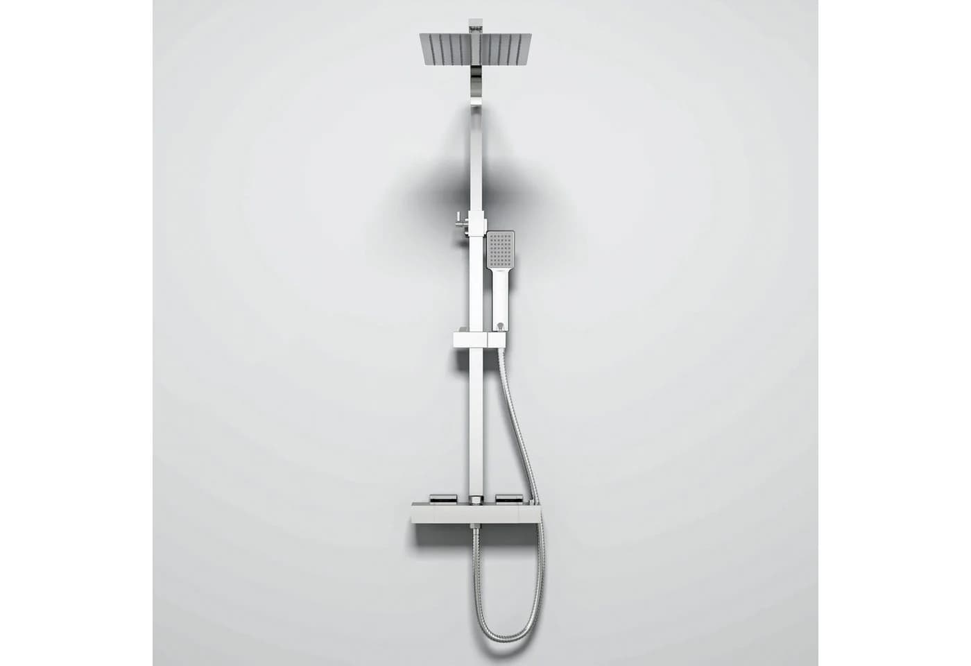 DUSCHPARADIES Thermostat-Duschsystem Edelstahl Quadrat-Design - Bild 2