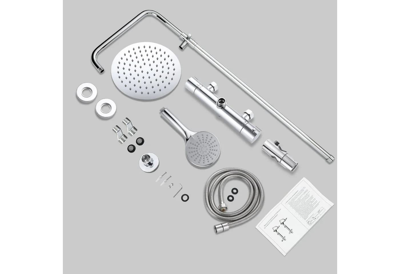 Aica Sanitär Duschsystem mit Thermostat & Regendusche Edelstahl - Bild 4