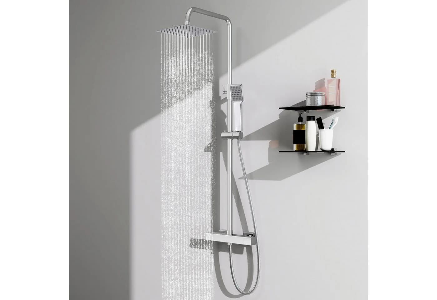 Aica Sanitär Duschsystem mit Thermostat & Regendusche - Bild 2