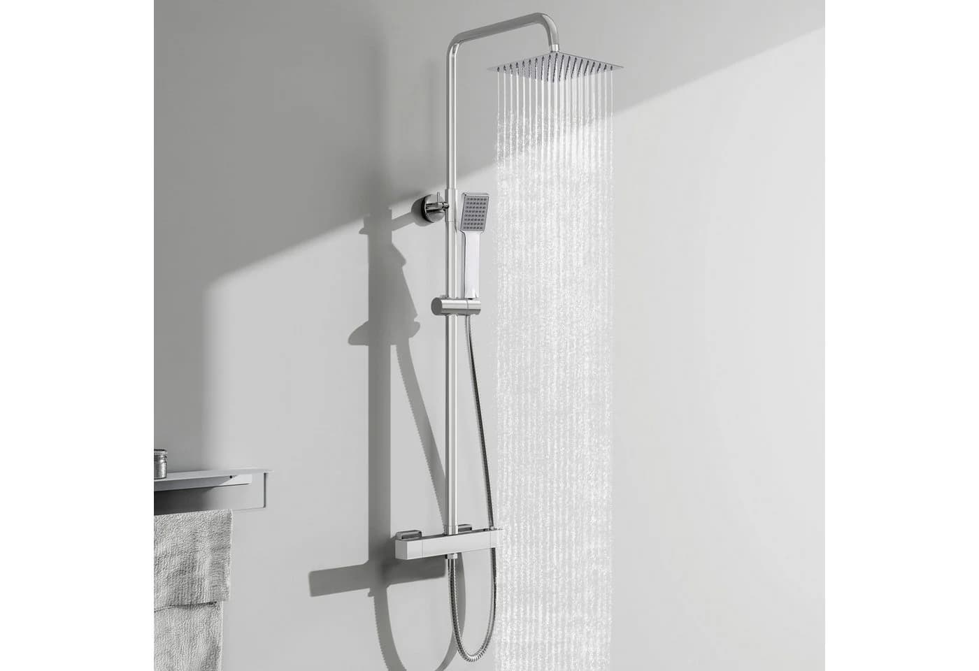Aica Sanitär Duschsystem mit Thermostat & Regendusche - Bild 3