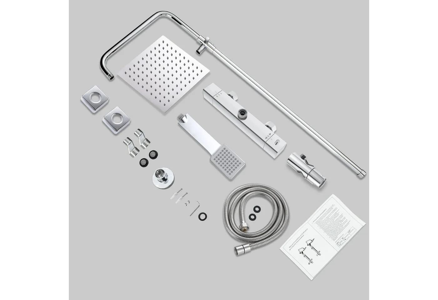 Aica Sanitär Duschsystem mit Thermostat & Regendusche - Bild 5