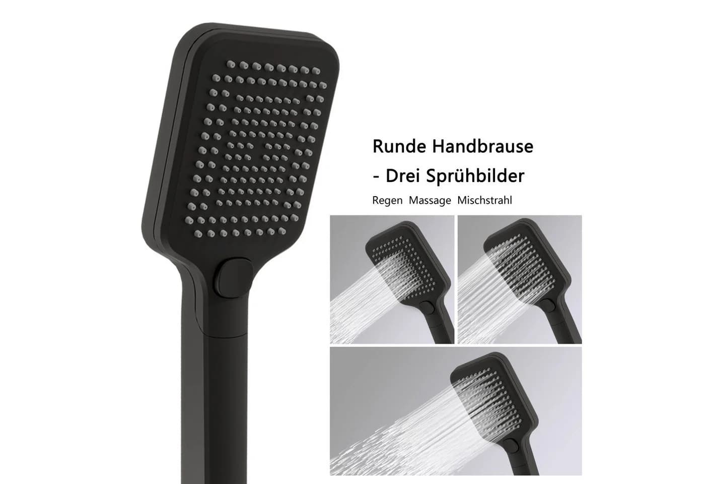 duschspa Duschsystem mit Thermostat 38°C & Regendusche 30x30cm - Bild 4
