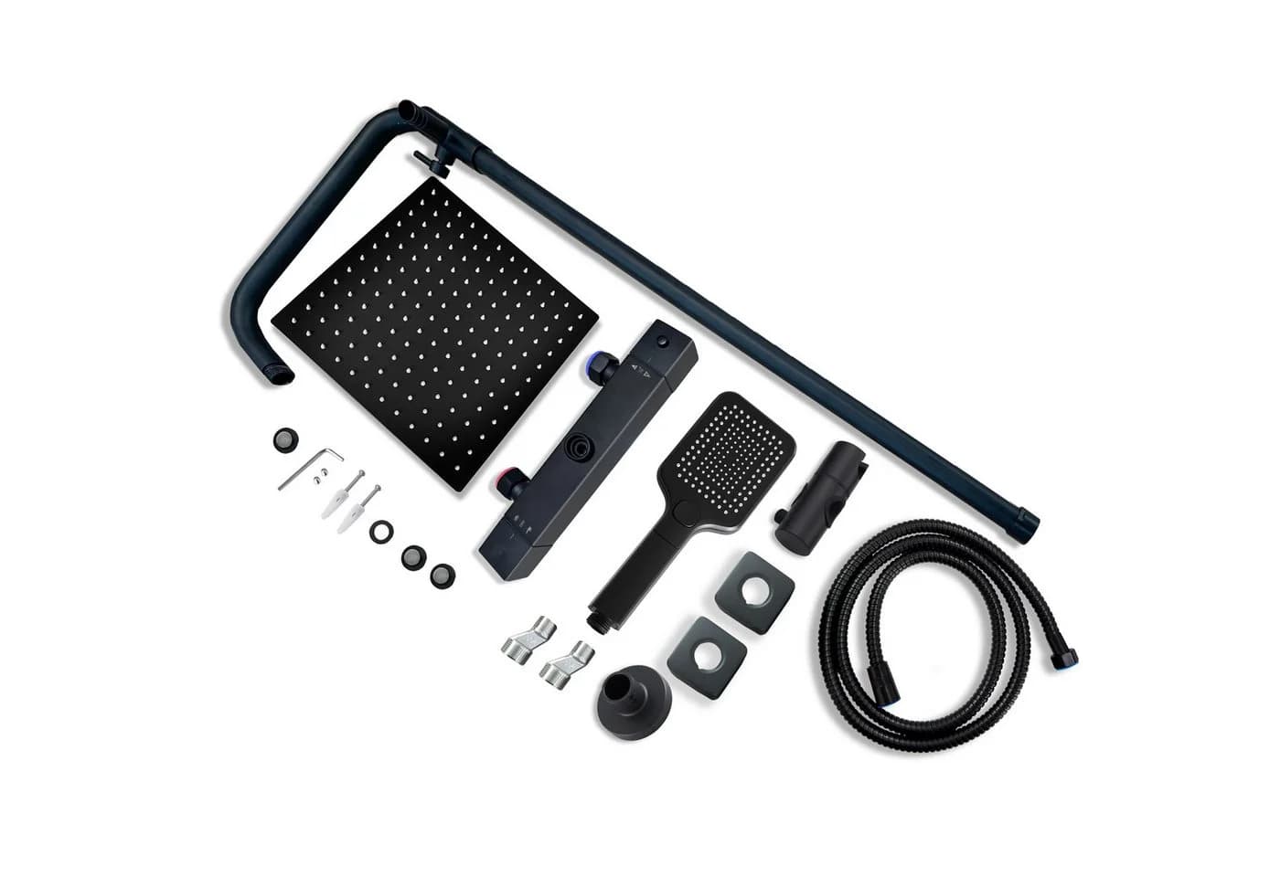 duschspa Duschsystem mit Thermostat 38°C & Regendusche 30x30cm - Bild 5