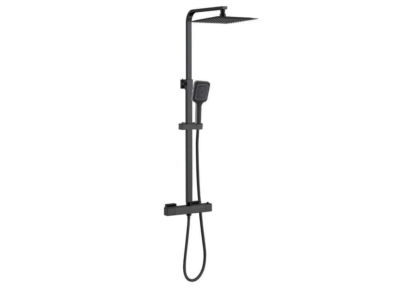duschspa Duschsystem mit Thermostat & 30cm Regendusche Schwarz - Bild 5