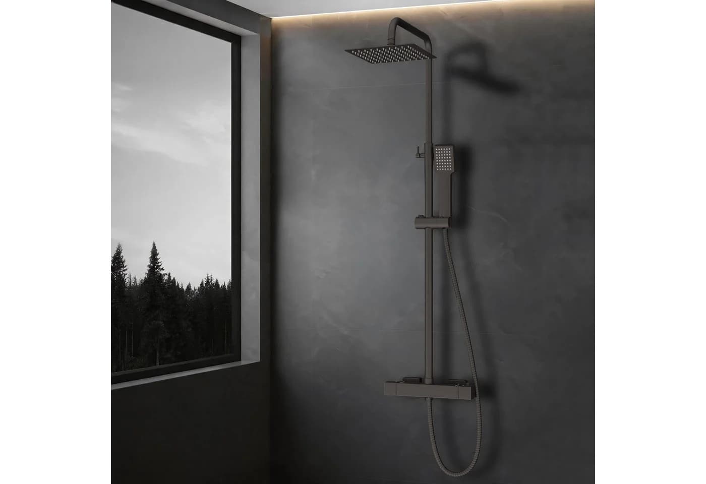 duschspa Duschsystem mit Thermostat 38°C Edelstahl