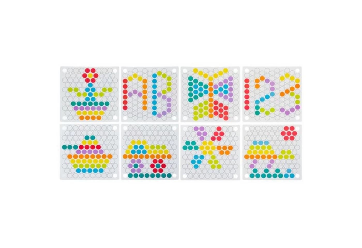 KRUZZEL Lernspielzeug Bunte Perlenholz-Puzzle-Set - Kreatives Holzspielzeug