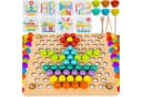 KRUZZEL Lernspielzeug Bunte Perlenholz-Puzzle-Set - Kreatives Holzspielzeug Bild 2