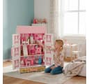 Dreistöckiges Holzpuppenhaus für Kinder Bild 3