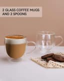 LIBWYS Doppelwandige Thermotasse Glas mit Griff 2x250ml 4-tlg. Bild 4