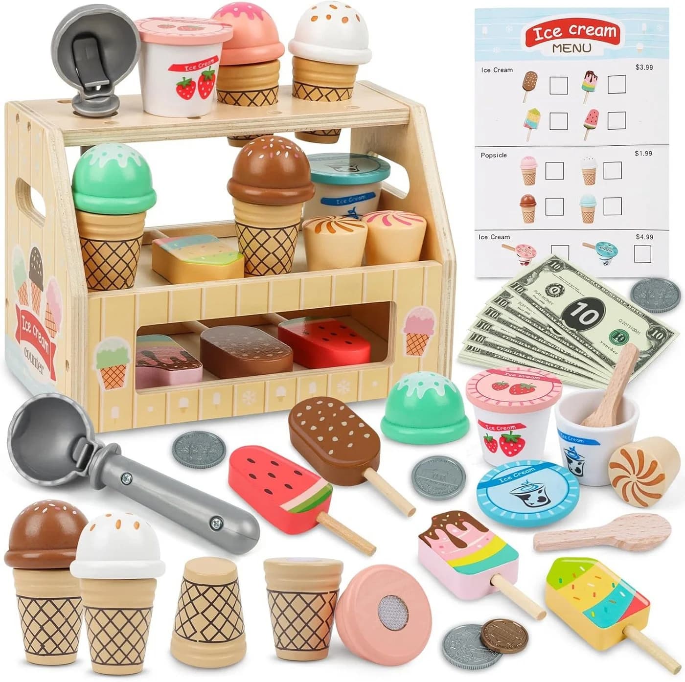 LaCute Spielküche Holz Eisdiele 36-tlg. Spielset - Bild 2