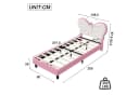 PXloue Polsterbett LED Kinderbett Rosa 90x200cm Bild 5