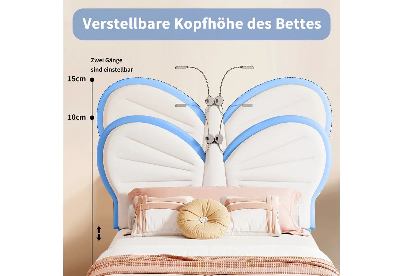 PXloue Polsterbett mit LED-Beleuchtung und Samtbezug - Bild 3