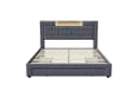 Furnishings Home LED Polsterbett Doppelbett 160x200 cm Grau Bild 1