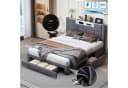 Furnishings Home LED Polsterbett Doppelbett 160x200 cm Grau Bild 5