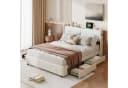 Furnishings Home Polsterbett 160x200 cm Beige mit Stauraum & USB Bild 2