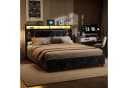 Gdood Polsterbett 160x200 cm Grau mit LED und Stauraum Bild 2
