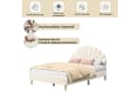 Furnishings Home Polsterbett Samt Beige 140x200 cm Bild 4