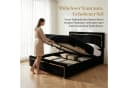 PXloue Polsterbett Stauraumbett Doppelbett Hochklappbares Bett 160x200 cm Samtbezug Bild 1