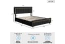 PXloue Polsterbett Stauraumbett Doppelbett Hochklappbares Bett 160x200 cm Samtbezug Bild 5