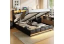 PXloue Polsterbett LED Doppelbett mit Stauraum und Ladestation Bild 1