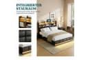 PXloue Polsterbett LED Doppelbett mit Stauraum und Ladestation Bild 3
