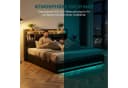 PXloue Polsterbett LED Doppelbett mit Stauraum und Ladestation Bild 4