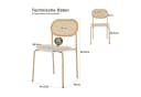 PXloue Esszimmerstuhl Rattanstuhl Polsterstuhl Wohnzimmerstuhl Set 2er Set Samt mit Rückenlehne Beige Bild 4