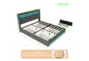 PXloue Funktionsbett Polsterbett mit USB, Stauraum & LED Leinen Grau Bild 5