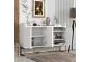 PXloue Sideboard Landhaus 4 Türen Weiß Hochwertiges Sideboard Bild 1