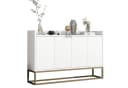 PXloue Sideboard Landhaus 4 Türen Weiß Hochwertiges Sideboard Bild 3