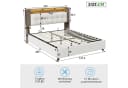 PXloue Polsterbett LED hydraulisches Doppelbett mit kabelloser Ladefunktion, Boxspringbett, 140x200 cm Bild 4