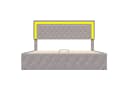 Gdood Polsterbett Stauraumbett Doppelbett LED Samt Beige Bild 1