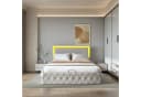 Gdood Polsterbett Stauraumbett Doppelbett LED Samt Beige Bild 4
