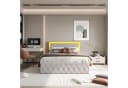 Gdood Polsterbett Stauraumbett Doppelbett LED Samt Beige Bild 5