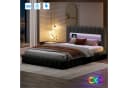 Furnishings Home Polsterbett mit LED, USB & Bettkasten Grau Bild 2