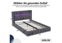 Furnishings Home Polsterbett mit LED, USB & Bettkasten Grau Bild 5