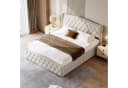 Gdood Polsterbett Stauraumbett Samt Beige Grau Bild 3