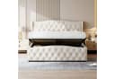 Gdood Polsterbett Stauraumbett Samt Beige Grau Bild 4