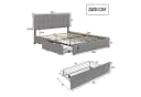 Furnishings Home Polsterbett 160x200 Samt Grau mit Stauraum Bild 1